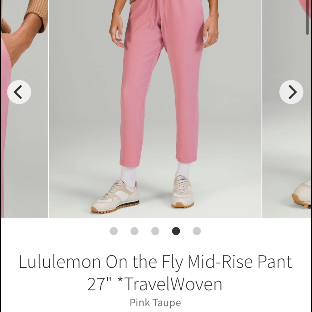 Lululemon On The Fly 7/8 Pants Pink Taupe
